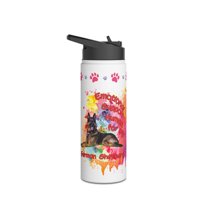 Emotional Support Human for my German Shepherd Sports Water bottle