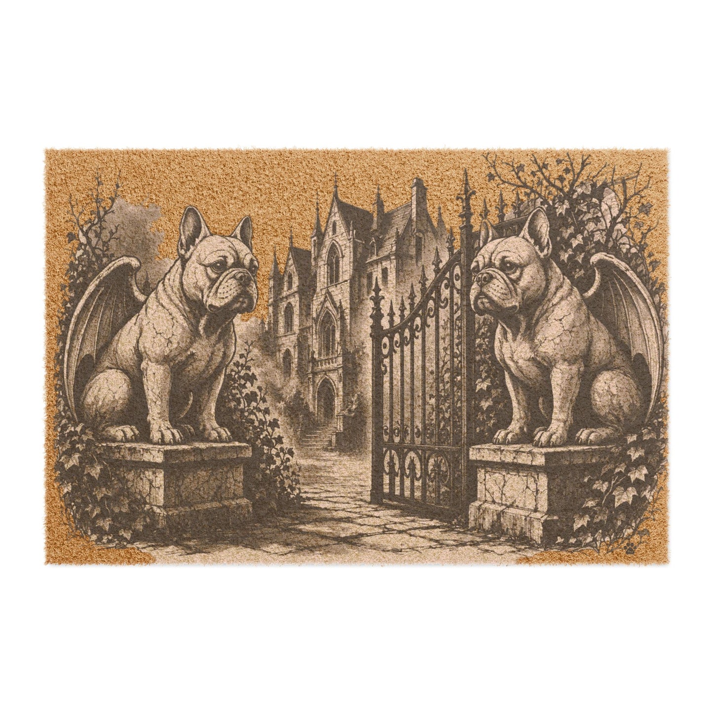 French Bulldog Gargoyle Angel Gothic Protector Welcome Mat
