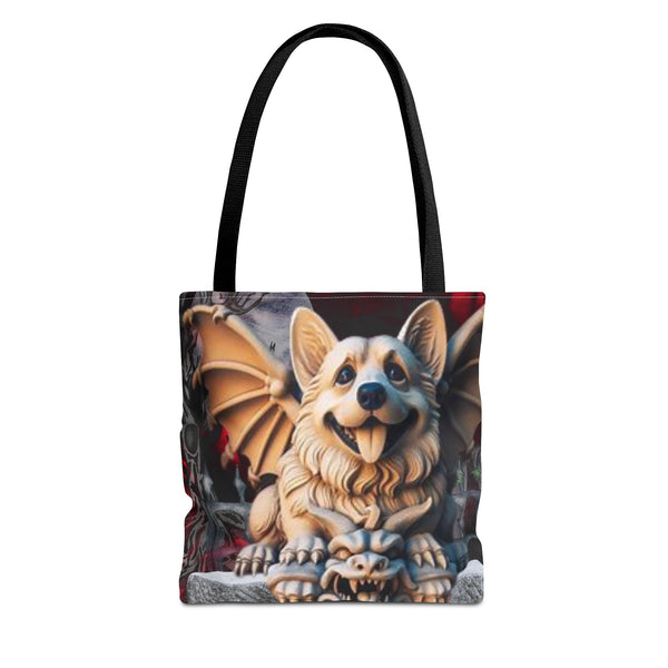 Corgi Guardian Angel Gargoyle Tote Bag Perfect for Trick or treating