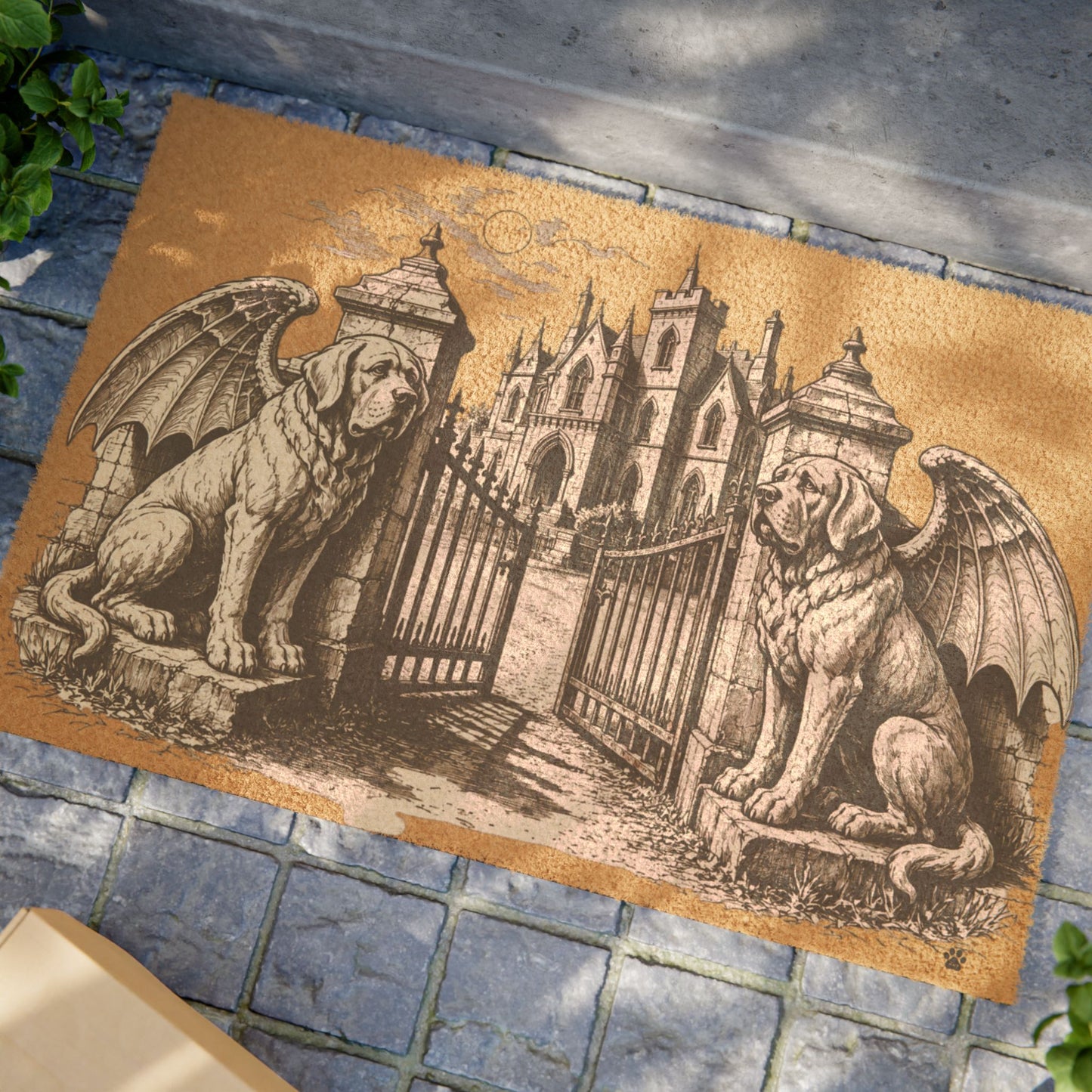 Saint Bernard Gargoyle Angel Gothic Protector Welcome Mat