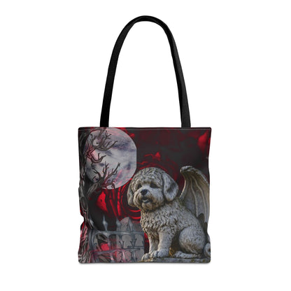 Bichon Frise Angelic Gargoyle Protector Tote Bag