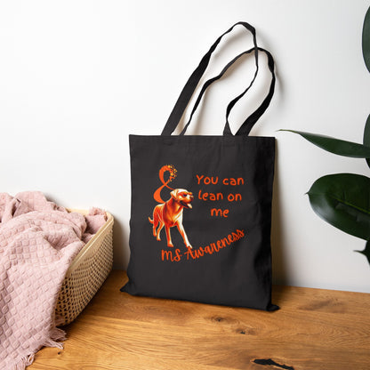 MS Awareness Labrador Lean on me Cotton Canvas Tote Bag