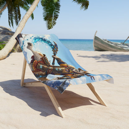 Pisces Saint Bernard Warrior Beach Towel