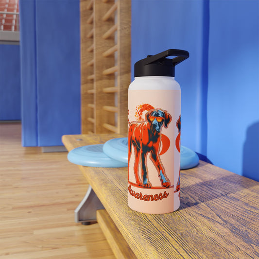 Great Dane "Here to Support You" MS Awareness Stainless Steel Water Bottle