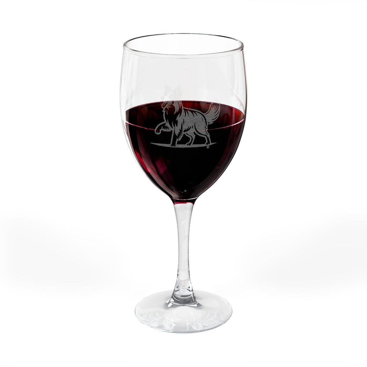 Border Collie Engraved Wine Glass