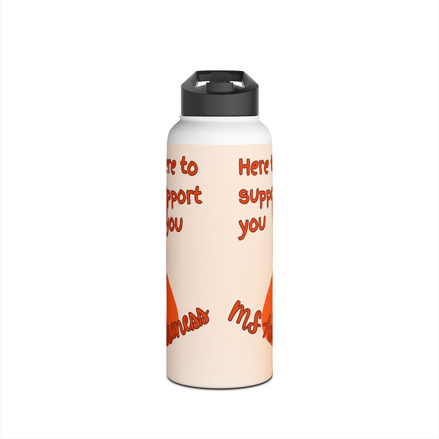MS Awareness German Shepherd "Here to support you" Stainless Steel Water Bottle, Standard Lid
