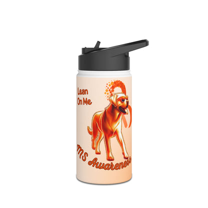 Labrador Retriever "Lean on Me" MS Awareness Stainless Steel Water Bottle