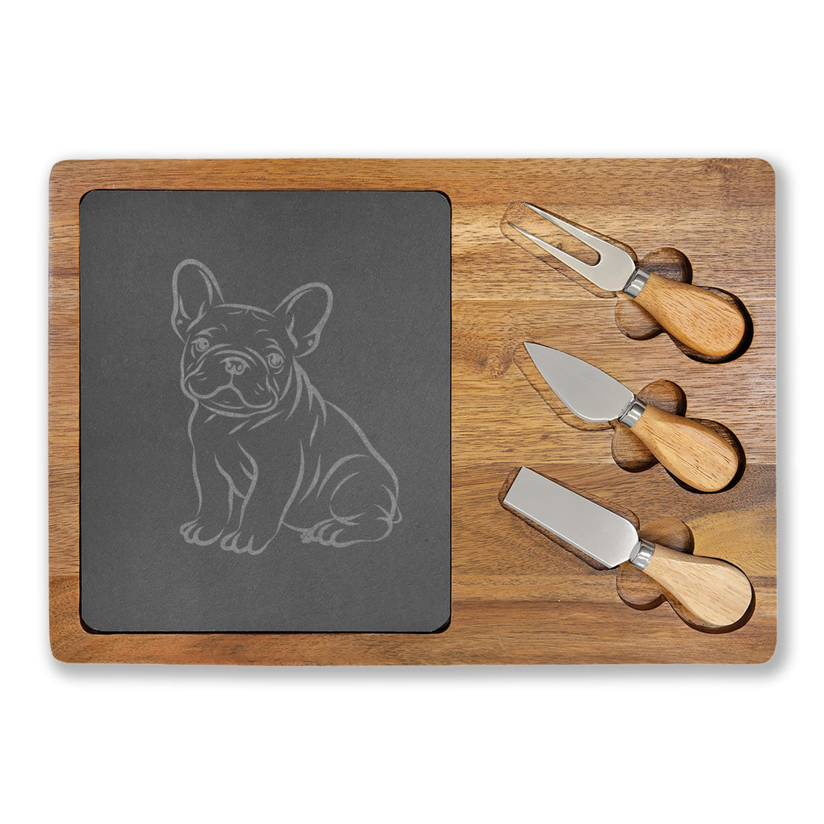 French Bulldog Engraved Charcuterie Board, Dog Lover Cheese Board & Serving Platter
