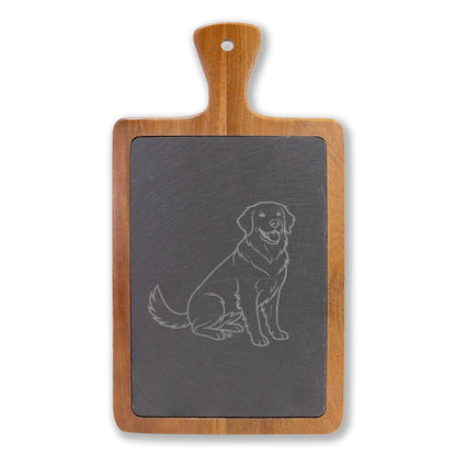 Golden Retriever Engraved Charcuterie Board, Dog Lover Cheese Board & Serving Platter