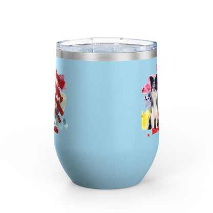 Emotional Support Human for my Border Collie Wine Tumbler