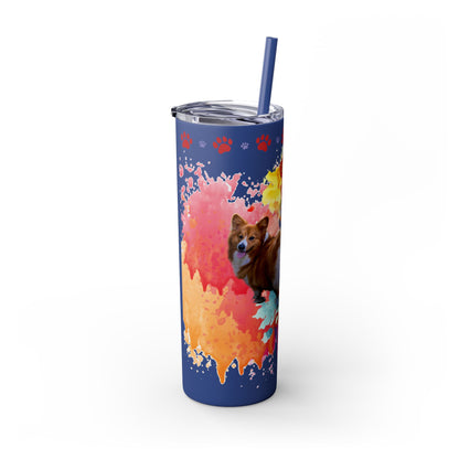 Emotional Support Human for my Corgi Skinny Tumbler with Straw