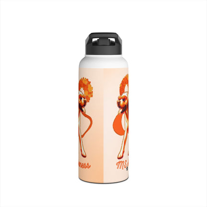 Labrador Retriever "Lean on Me" MS Awareness Stainless Steel Water Bottle