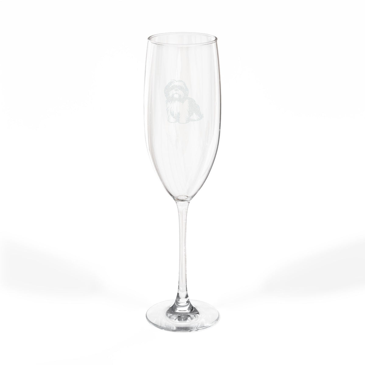 Shih Tzu Engraved Champagne Flute