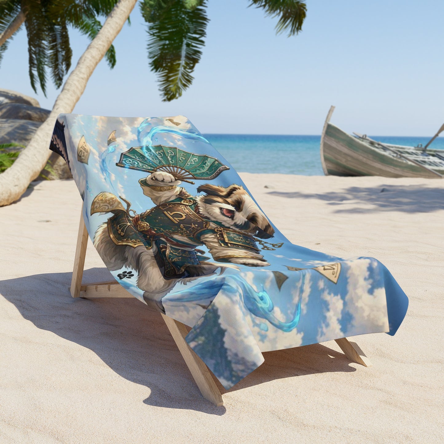 Libra Shih Tzu Warrior Beach Towel