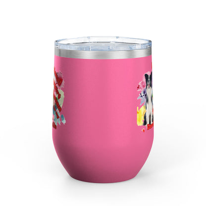 Emotional Support Human for my Border Collie Wine Tumbler