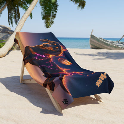 Sagittarius Dachshund Celestial Beach Towel