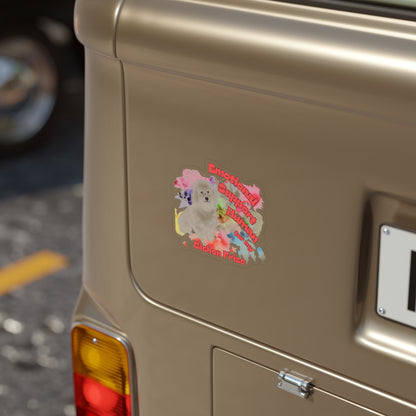 Emotional Support Human for My Bichon Frise Vinyl Sticker