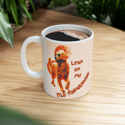Golden Retriever MS Awareness Coffee Mug – "Lean on Me" Ceramic Mug