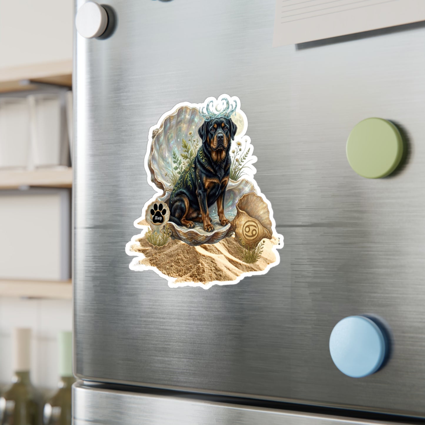 Cancer Zodiac Rottweiler Elements Die-Cut Vinyl Sticker