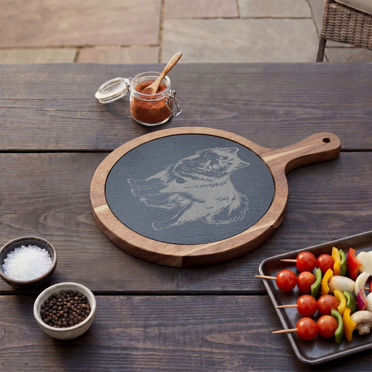 Siberian Husky Engraved Charcuterie Board, Dog Lover Cheese Board & Serving Platter