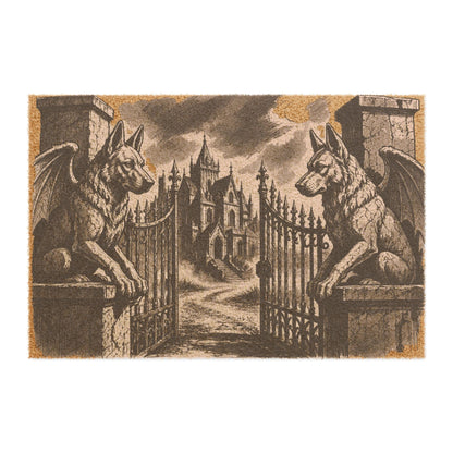 German Shepherd Gargoyle Angel Gothic Protector Welcome Mat