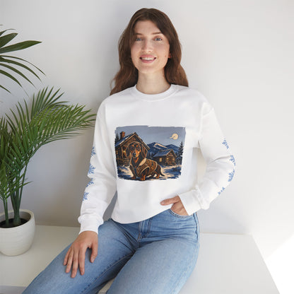 Smooth Coat Dachshund Smoky Mountain Christmas Sweatshirt