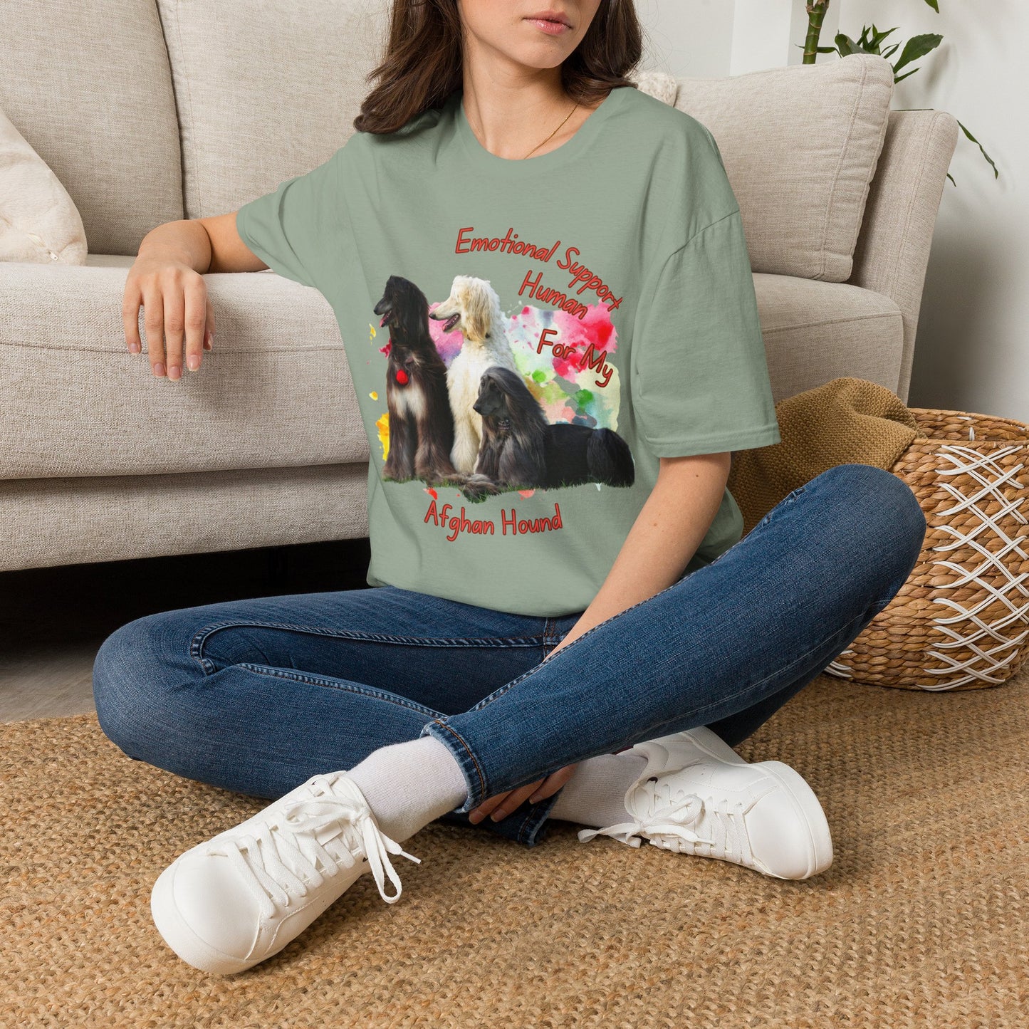 Afghan Hound Emotional Support Human T-shirt