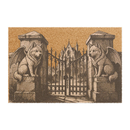 Pomsky Gargoyle Angel Gothic Protector Welcome Mat
