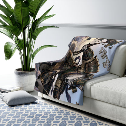 Virgo Siberian Husky Warrior Sherpa Blanket