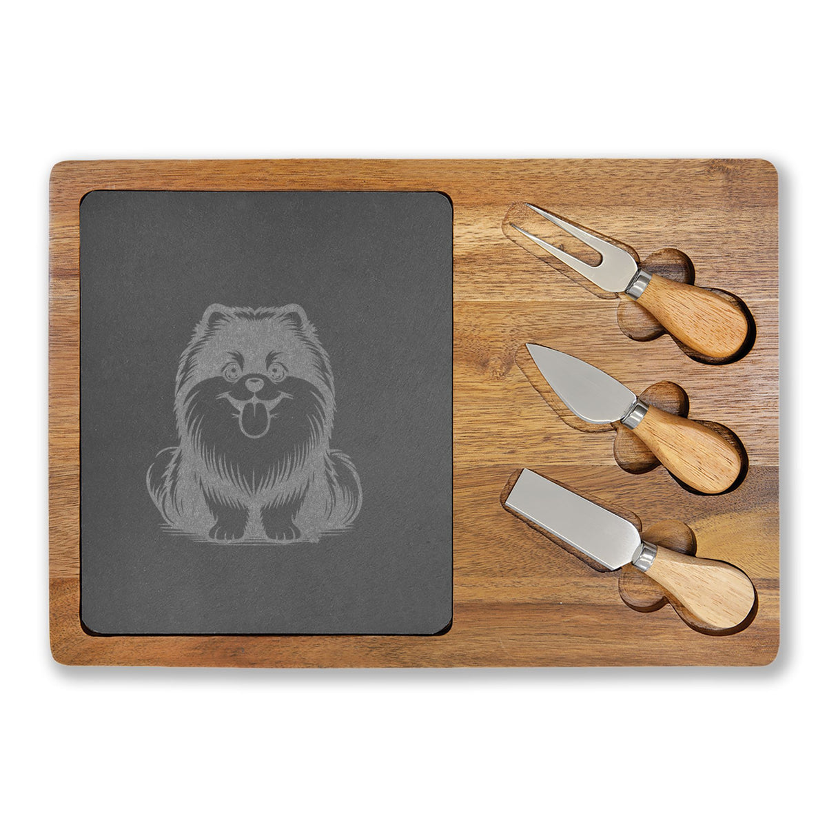 Pomsky Engraved Charcuterie Board, Dog Lover Cheese Board & Serving Platter