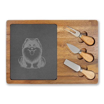 Pomsky Engraved Charcuterie Board, Dog Lover Cheese Board & Serving Platter