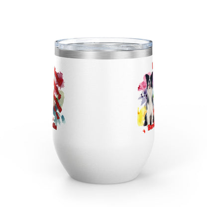 Emotional Support Human for my Border Collie Wine Tumbler