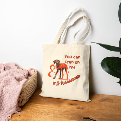 MS Awareness Great Dane lean on me Cotton Canvas Tote Bag