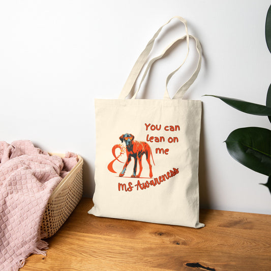 MS Awareness Great Dane lean on me Cotton Canvas Tote Bag