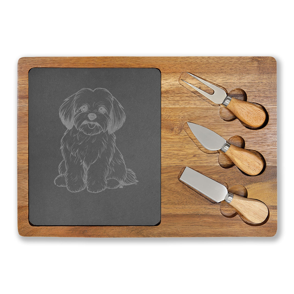 Maltese Engraved Charcuterie Board, Dog Lover Cheese Board & Serving Platter