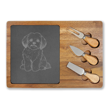 Maltese Engraved Charcuterie Board, Dog Lover Cheese Board & Serving Platter