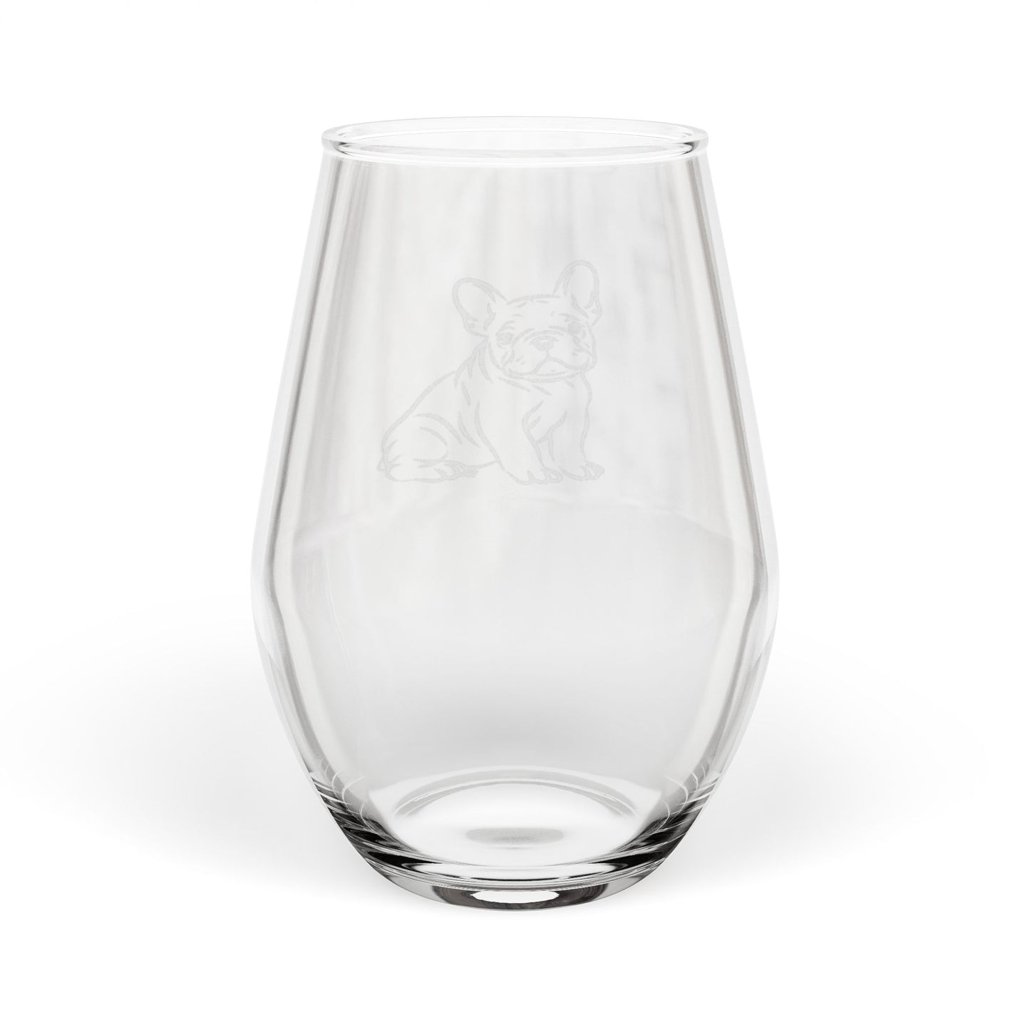 French Bulldog Sketch and Serve Engraved Stemless Wineglass