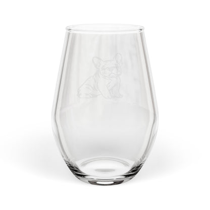 French Bulldog Sketch and Serve Engraved Stemless Wineglass
