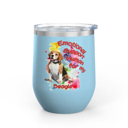 Emotional Support Human for my Beagle Wine Tumbler
