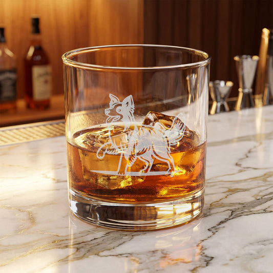 Border Collie Engraved Whiskey Glass