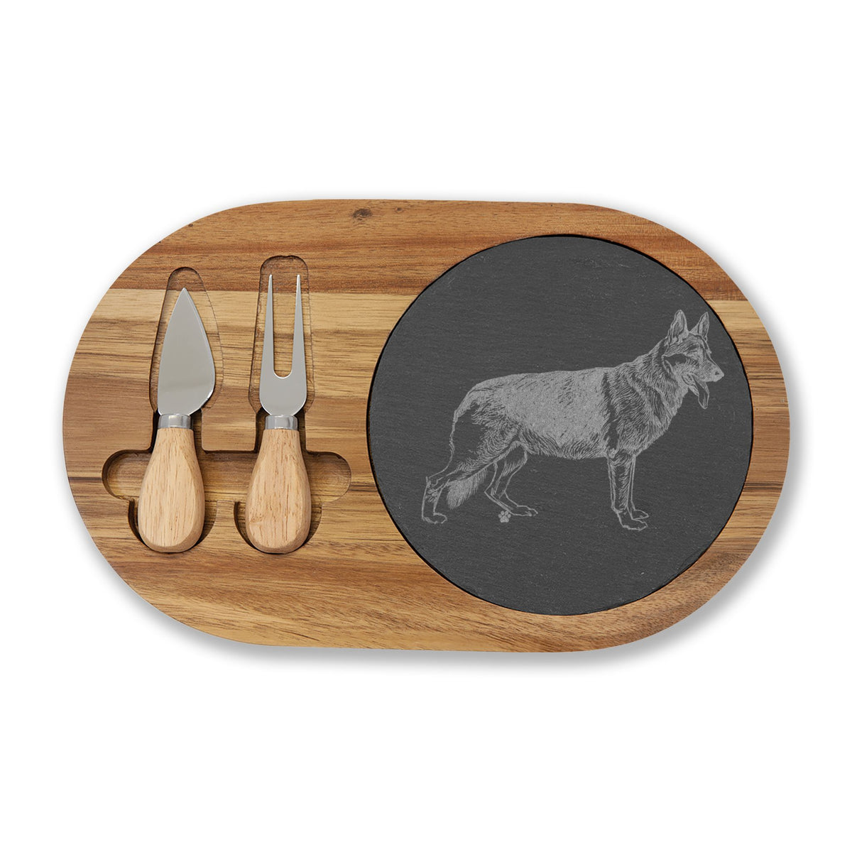 German Shepherd Engraved Charcuterie Board, Dog Lover Cheese Board & Serving Platter