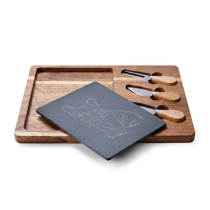 French Bulldog Engraved Charcuterie Board, Dog Lover Cheese Board & Serving Platter