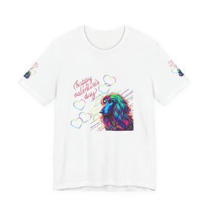 Afghan Hound Neon Hearts Valentine Tee