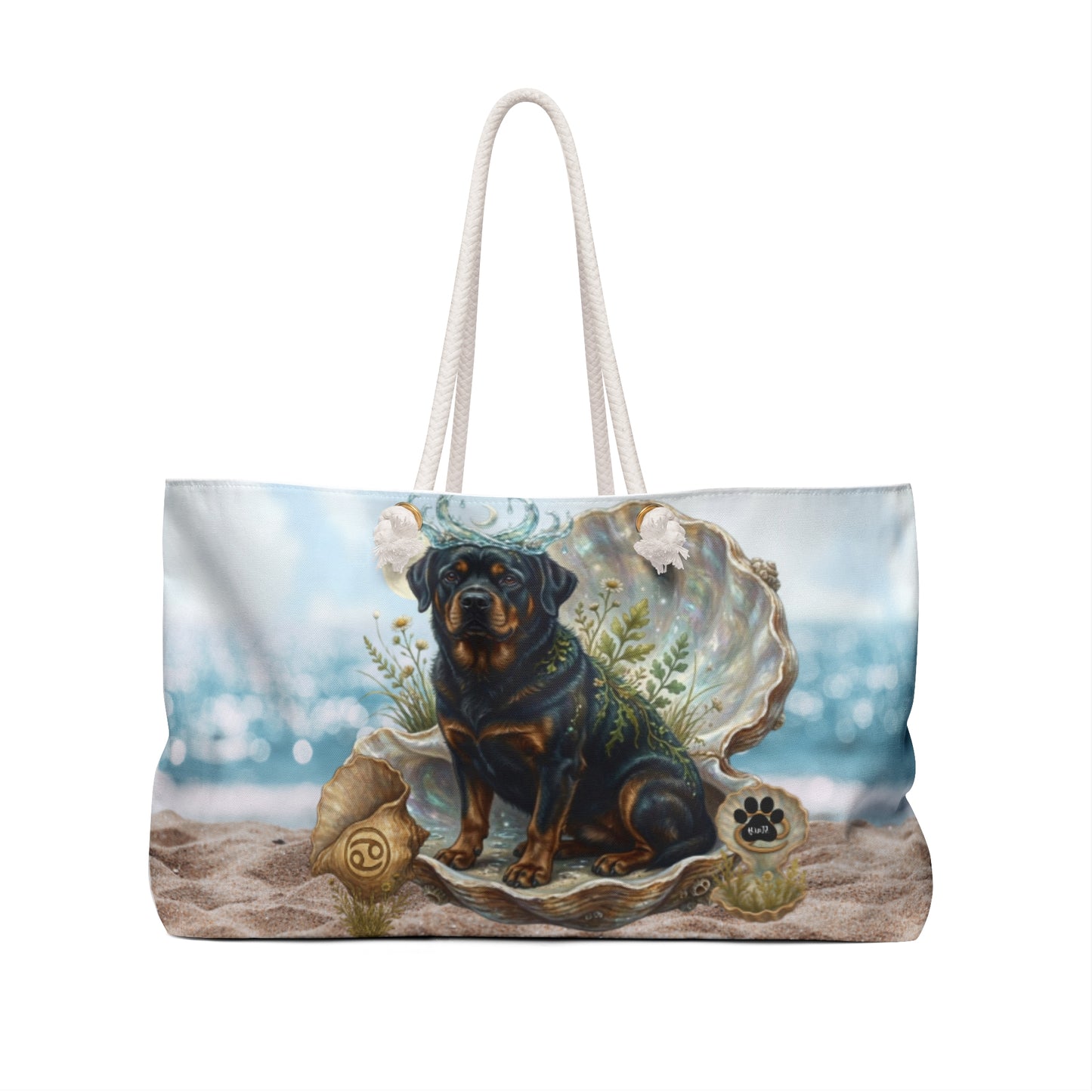 Cancer Zodiac Rottweiler Elements Text-Free Premium Weekender Bag