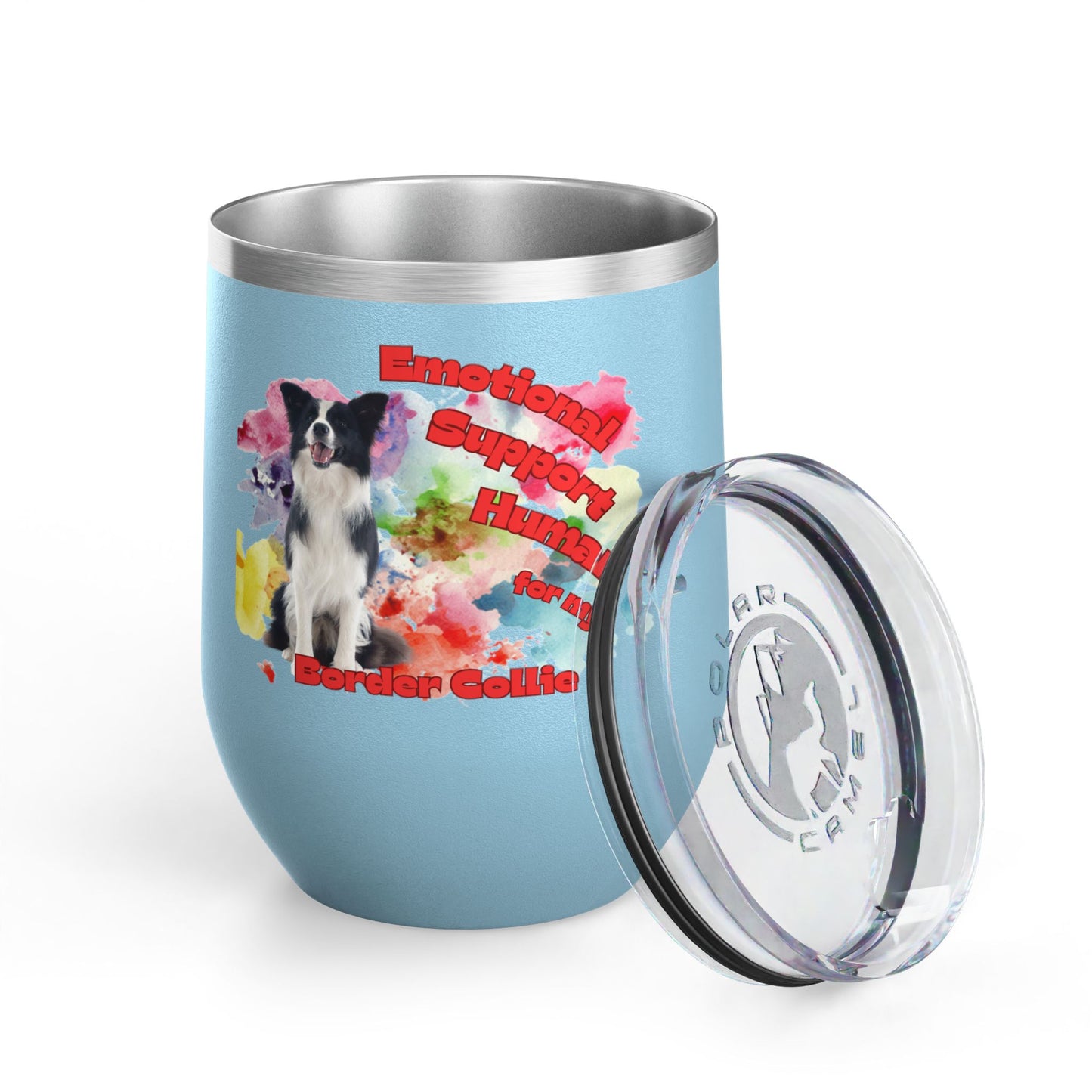 Emotional Support Human for my Border Collie Wine Tumbler