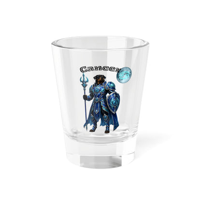 Cancer Zodiac Rottweiler Shot Glass – Mythic Neptune Knight Abyssal Dog Art Barware