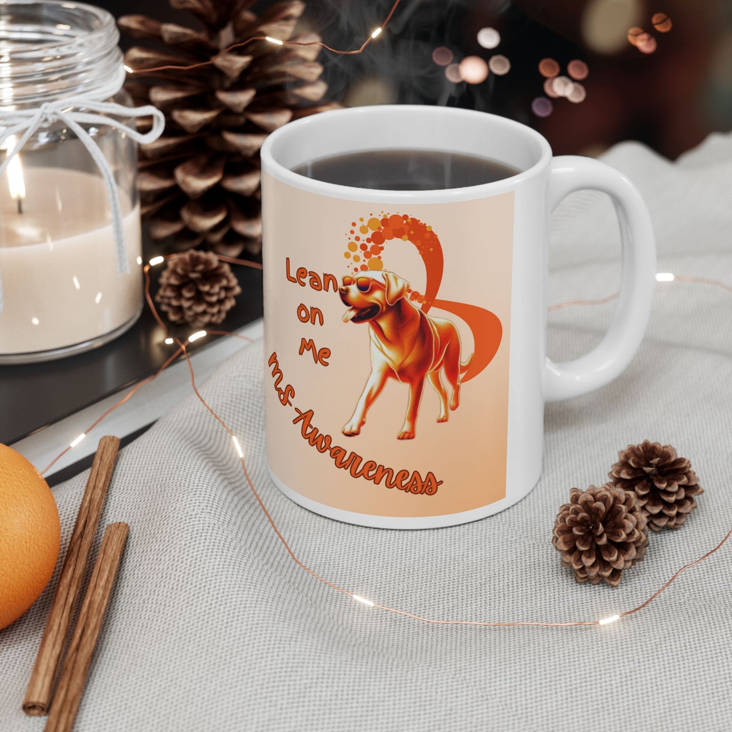 Labrador Retriever MS Awareness Coffee Mug – "Lean on Me" Ceramic Mug