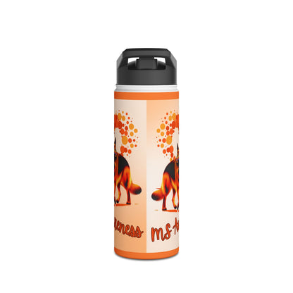 MS Awareness German Shepherd "Here to support you" Stainless Steel Water Bottle, Standard Lid