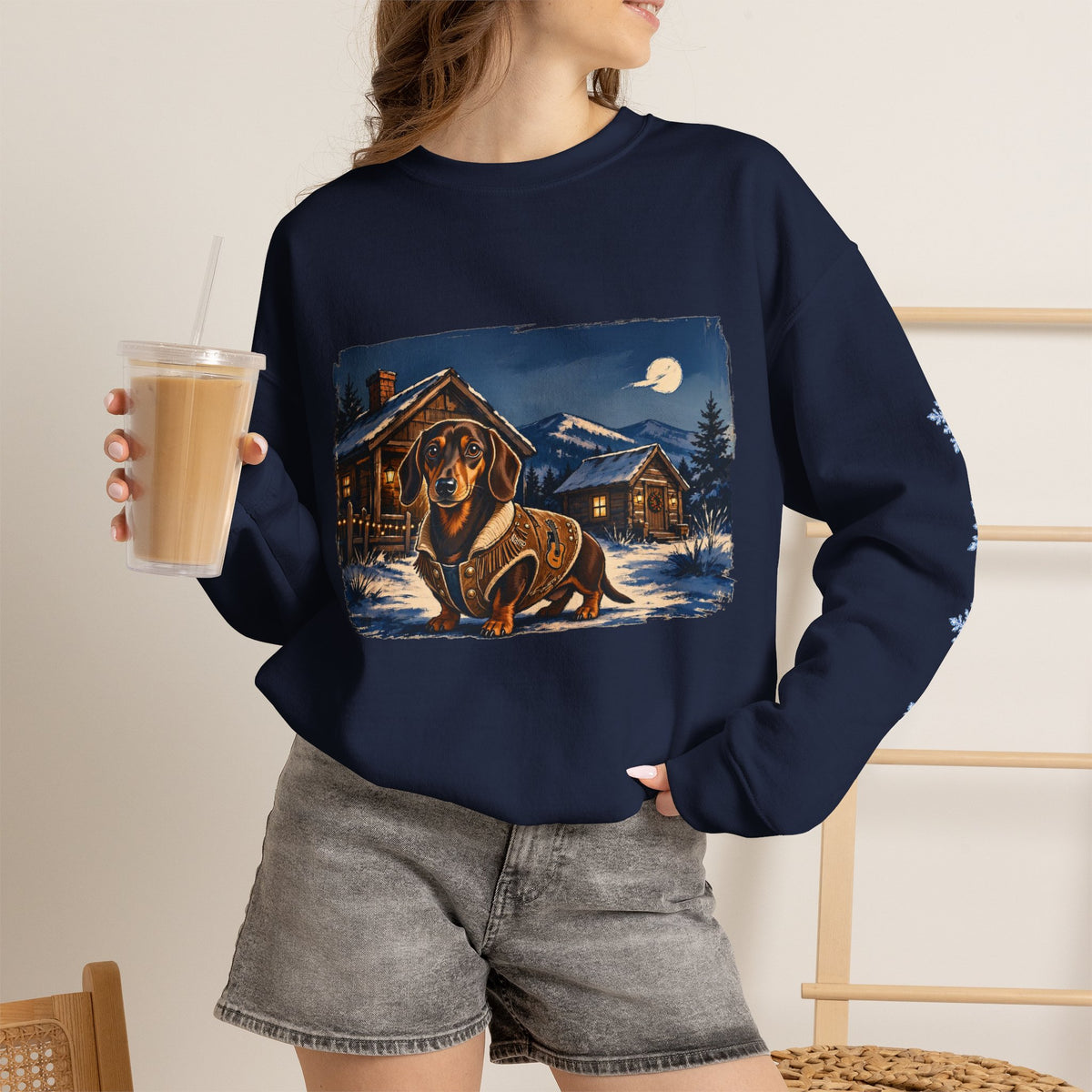 Smooth Coat Dachshund Smoky Mountain Christmas Sweatshirt