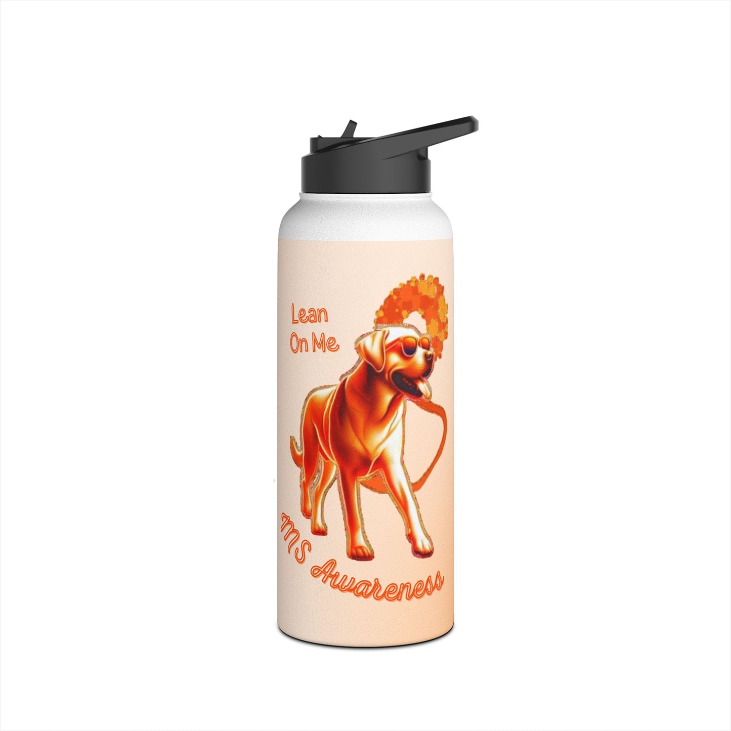 Labrador Retriever "Lean on Me" MS Awareness Stainless Steel Water Bottle